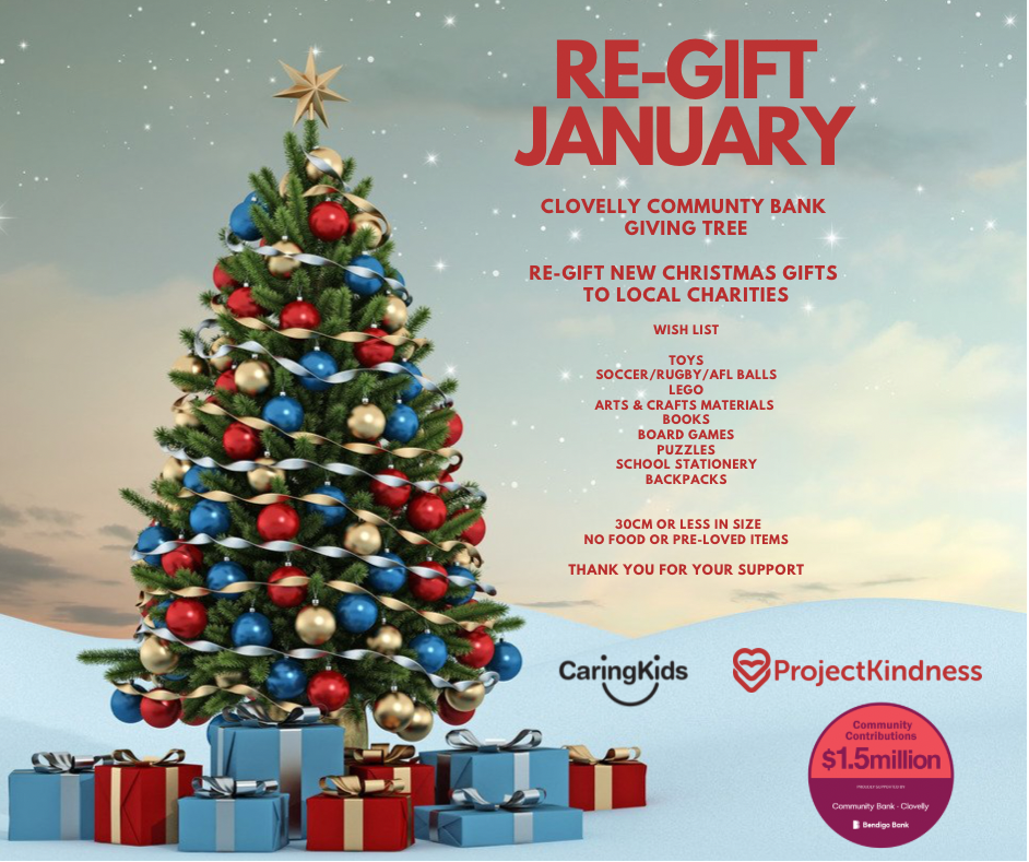 Re-Gift your Christmas toys in January at Clovelly Community Bank