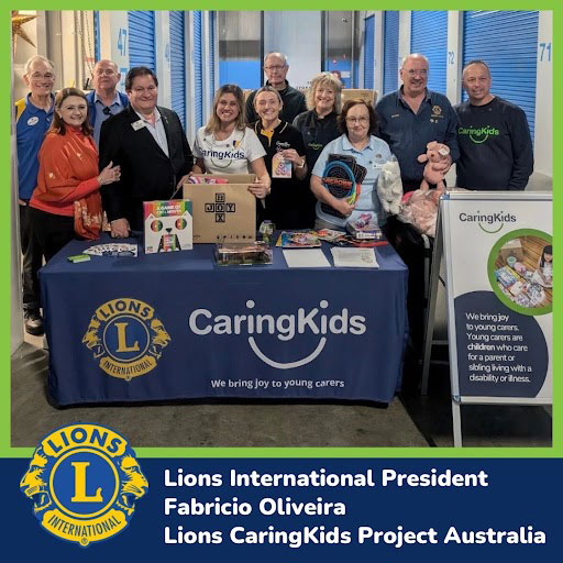 Lions Clubs International President Fabricio Oliveira visiting the CaringKids Workshop