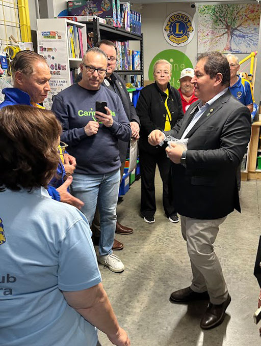 Lions Clubs International President Fabricio Oliveira visiting the CaringKids Workshop