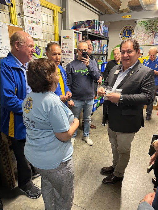 Lions Clubs International President Fabricio Oliveira visiting the CaringKids Workshop