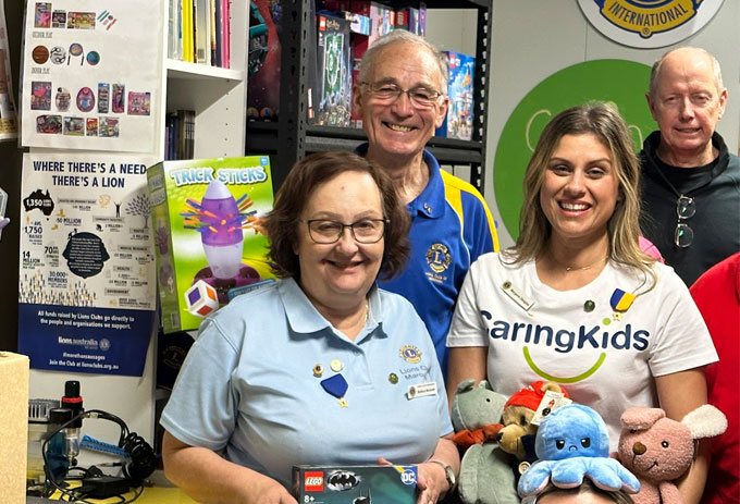 Lions Clubs International President Fabricio Oliveira visiting the CaringKids Workshop