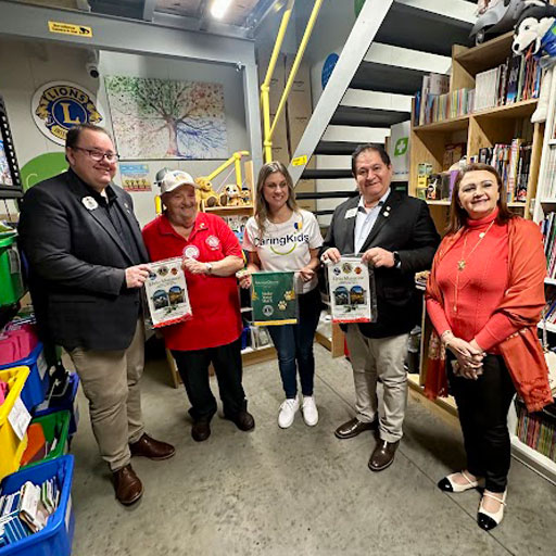 Lions Clubs International President Fabricio Oliveira visiting the CaringKids Workshop