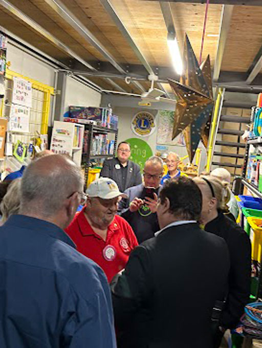 Lions Clubs International President Fabricio Oliveira visiting the CaringKids Workshop