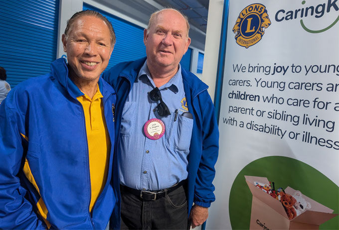 Lions Clubs International President Fabricio Oliveira visiting the CaringKids Workshop