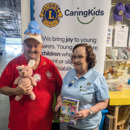 Lions Clubs International President Fabricio Oliveira visiting the CaringKids Workshop