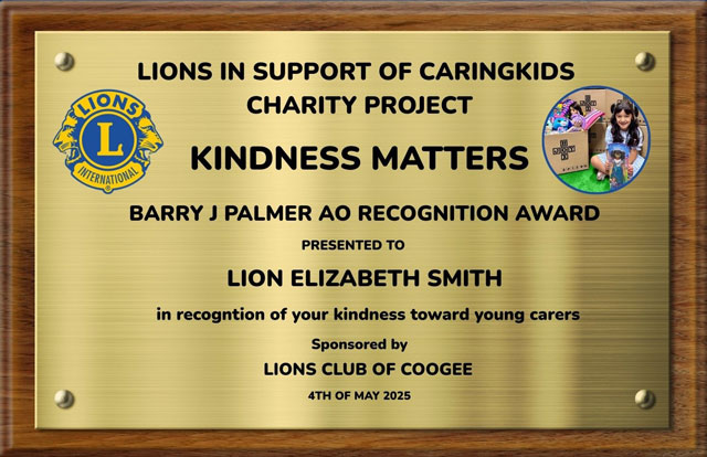 Kindness Matters Lions Award